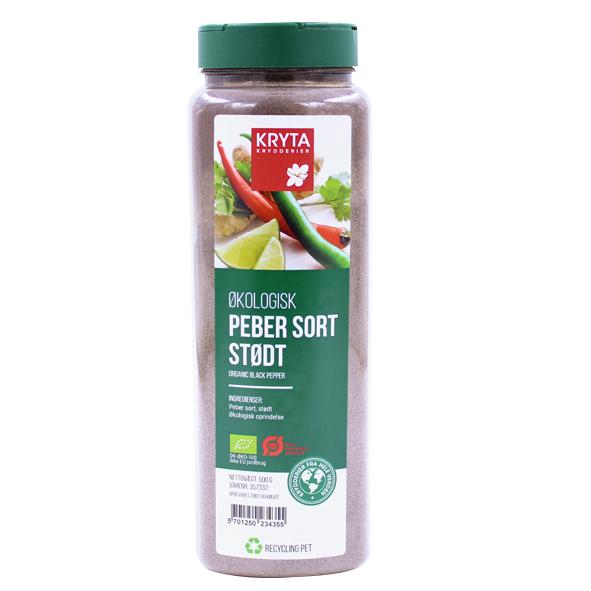 Ekologisk Svartpeppar malen 500gr. burk