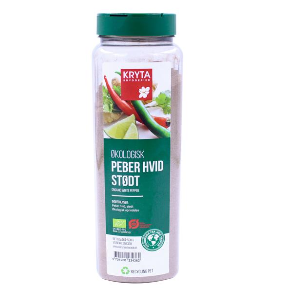 Ekologisk Vitpeppar malen 500gr. burk