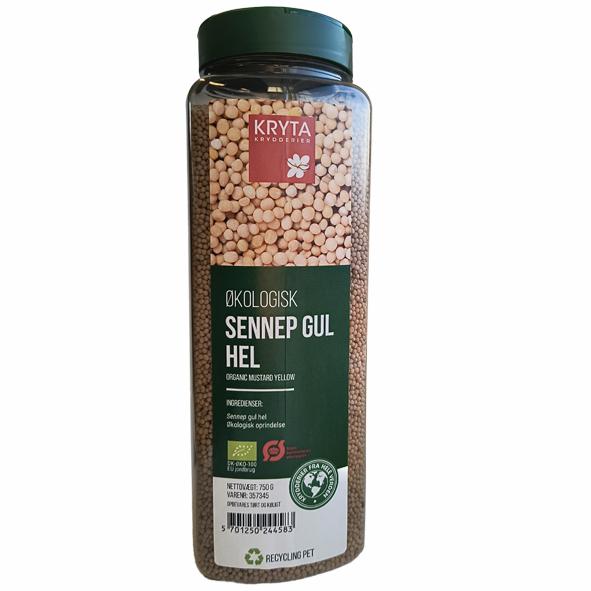 Ekologisk Senapsfrö gul hela 750gr. burk