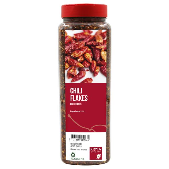 Chili flakes 350gr. burk