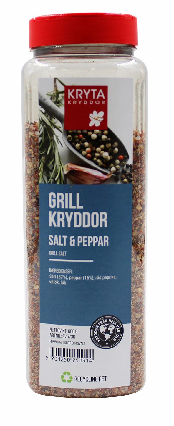 Grillkrydda salt & peppar 600gr. burk