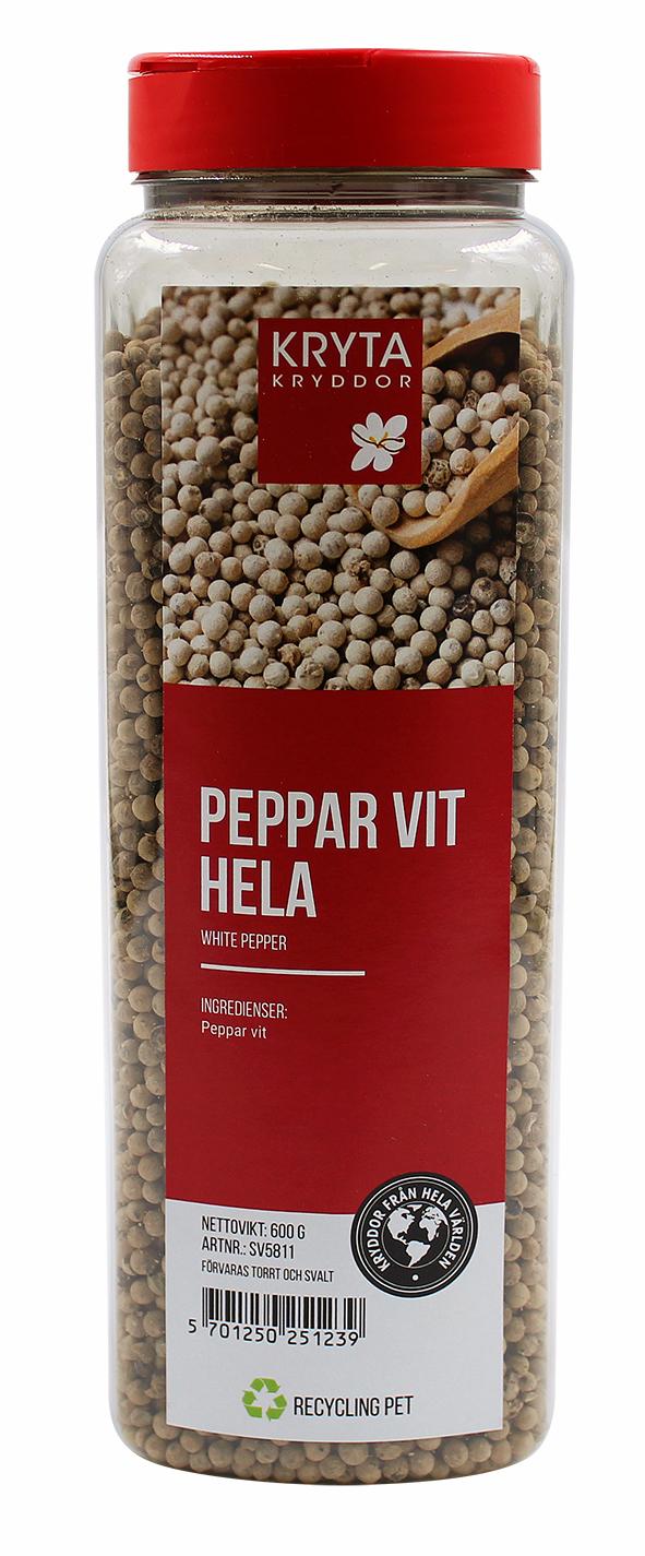 Vitpeppar hel 600gr. burk