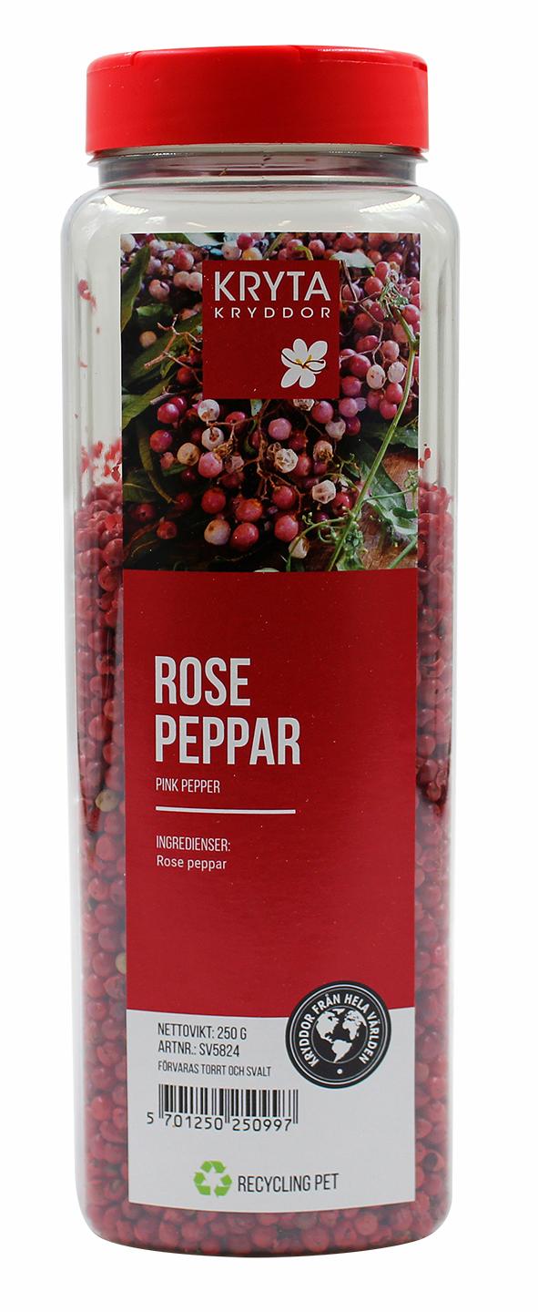 Rosépeppar hel 250gr. burk